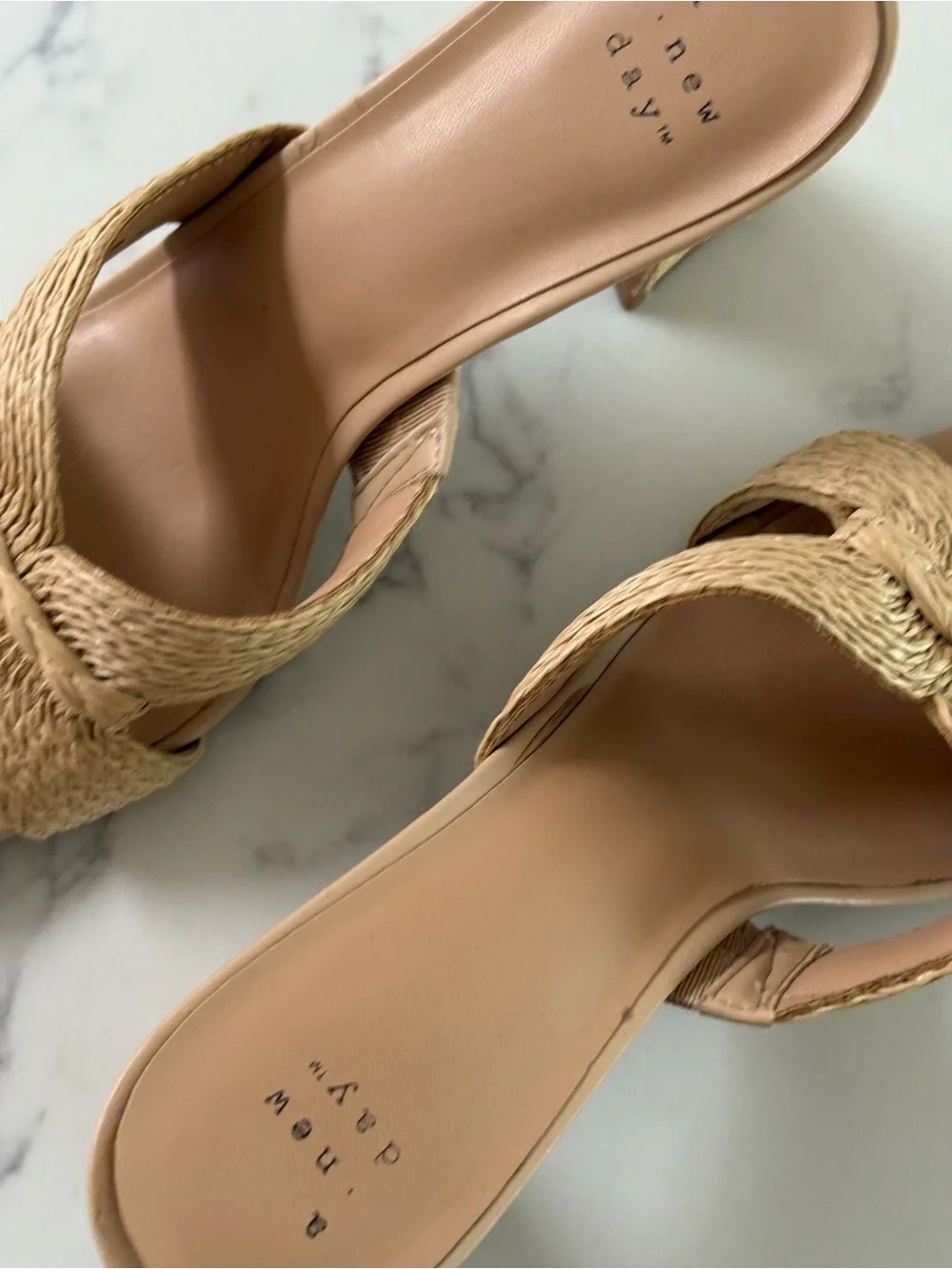 A New Day Tia Mule Heels - Beige - Size 9